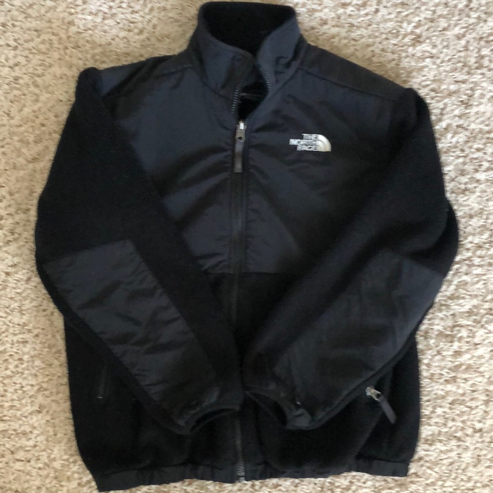 Boys black North face full zip fleece jacket
